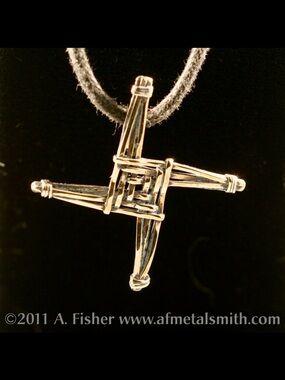 Amanda Fisher Bronze St. Brigid’s Woven Cross Pendant